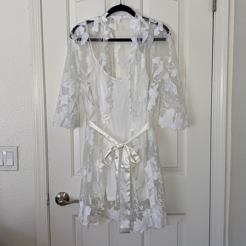 Bridal Lace Robe with Slip
